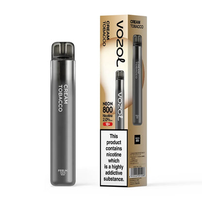 E-cig jetable | Neon 800 "Cream Tobacco"