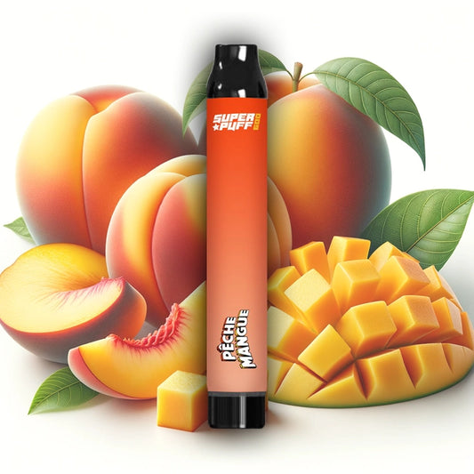 E-cig jetable | Super Puff "Pêche Mangue"